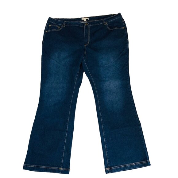 Woman Within Curvy Jeans Plus Size 22W Dark Wash Stretch Comfort Denim Everyday - Picture 12 of 13